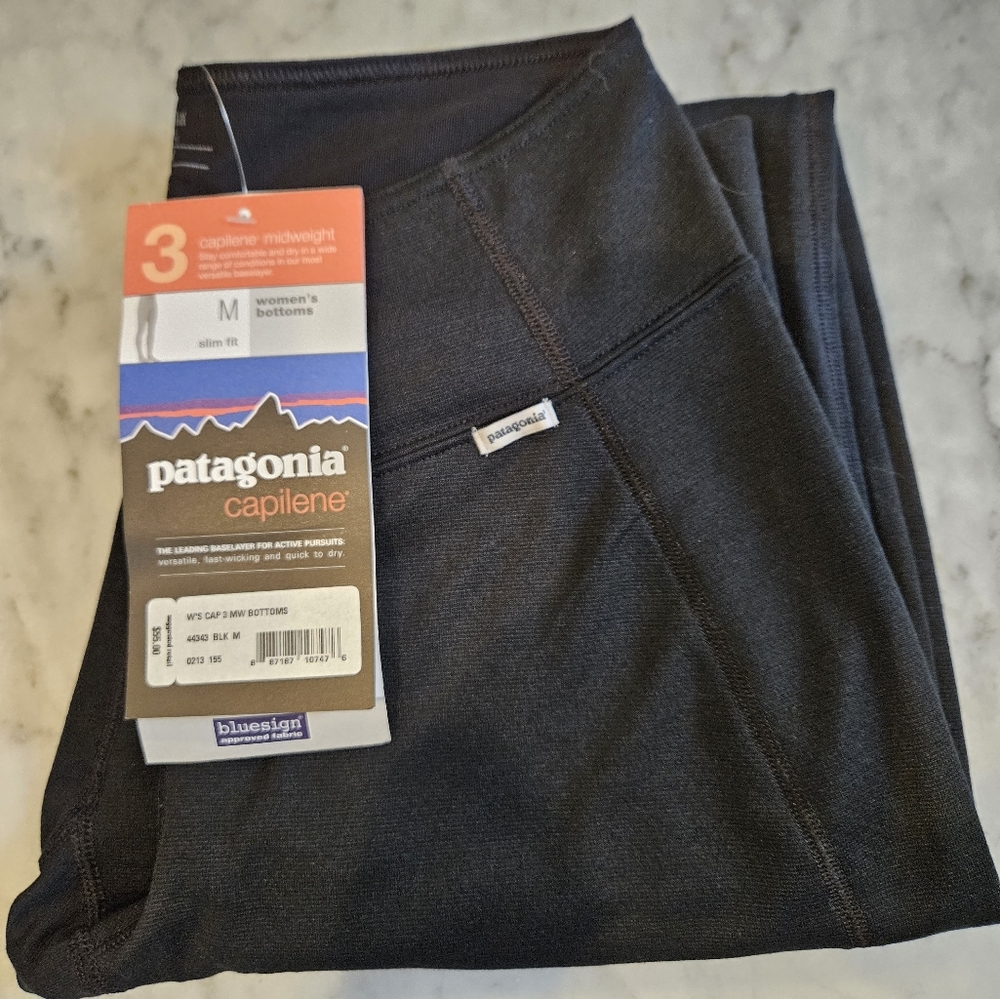 Patagonia Womens Capilene Midweight Base Layer Legging M Black